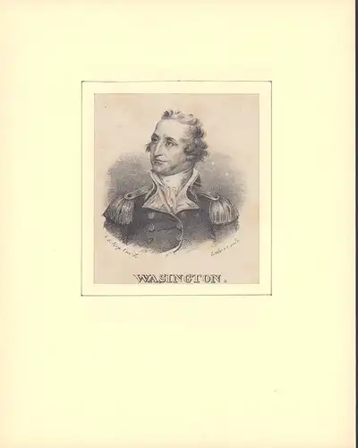 Washington, George.: PORTRAIT Wasington [sic!]. Schulterstück im Dreiviertelprofil. 
