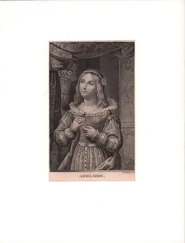 PORTRAIT Adelaide. Halbfigur im Dreiviertelprofil, gestochen von I. C. Böhme, Henriette Adelheid von Savoyen