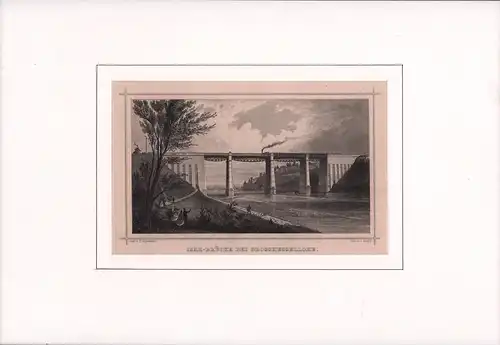 Isar-Brücke bei Großhessellohe. Stahlstich. Gest. v. J. Riegel nach einer Zeichn. v. C. A. Lebsché