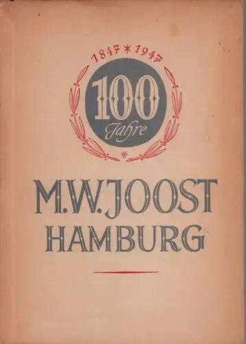 (Sieveking, Nikolaus): M. W. Joost, Assekuranz-Makler, Hamburg 11, Börsenbrücke 2. 