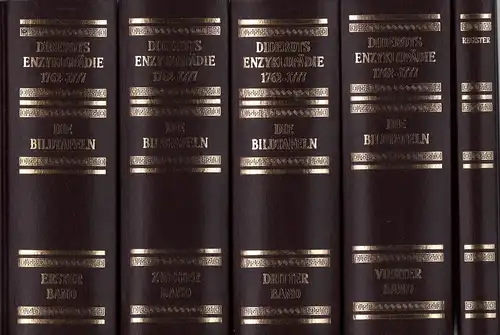 Diderot, Denis: Diderots Enzyklopädie : Die Bildtafeln 1762-1777. REPRINT der Ausgabe Paris, Briasson, 1762/1777.  (Deutsche Bearbeitung von Gerd Zill). 4 Bde. + 1 Registerbd. (5 Bde. = komplett). 
