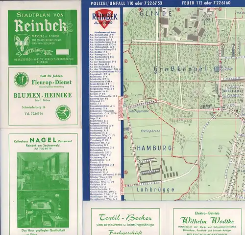 Stadtplan von Reinbek. Hrsg. Horst W. Auricht. 