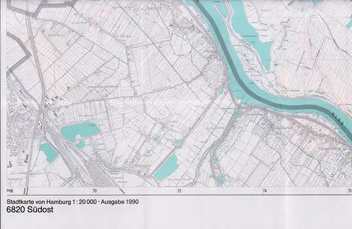 Stadtkarte von Hamburg. [Blatt] 6820 SÜDOST (Grundrißkarte). 