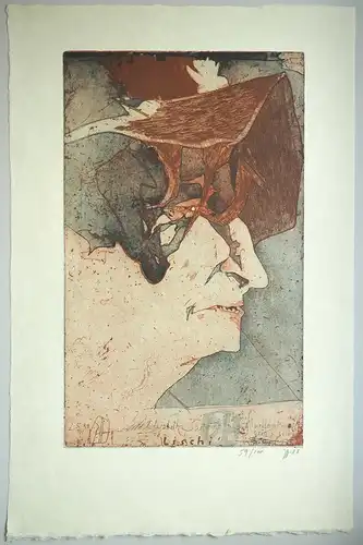 Lischi - Elisabeth Sartorius. Farbradierung mit Aquatinta auf Japanpapier, Janssen, Horst (1929-1995)