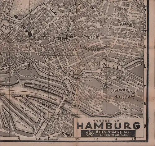 Straßenplan "Hansestadt Hamburg". Hrsg. v. Reise- und Städteführer ABK, Eutin. 