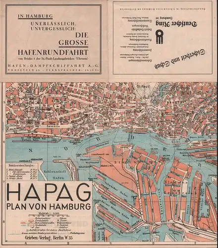 HAPAG Plan von Hamburg. 