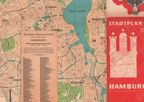 Stadtplan Hamburg. Mit Straßenverzeichnis. 