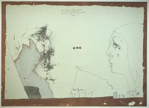 [Selbst] Mit Gesche 29.1.71. Farblithographie, Janssen, Horst (1929-1995)