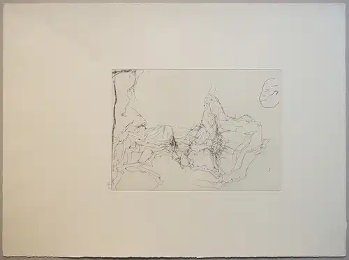 Tantchen memo. Radierung (Strich- u. Flächenätzung) auf Kupferdruckpapier, Janssen, Horst (1929-1995)