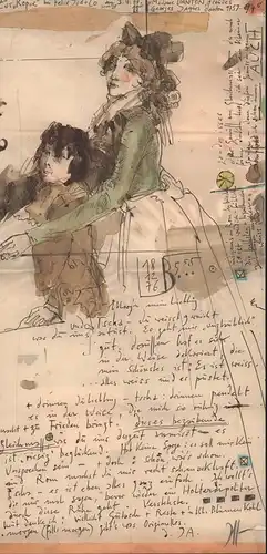 Zur "Kopie" bei Felix Jud + Co am Sonntag 3.4.77. "Madame DANTON, Frau des Georges Jacques Danton,1759-94". Farbiger Kunstdruck, Janssen, Horst