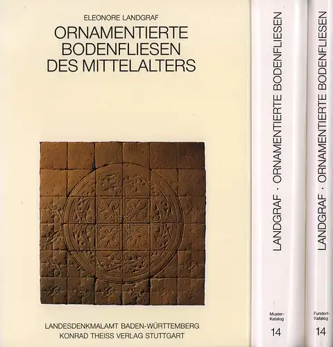 Landgraf, Eleonore: Ornamentierte Bodenfliesen des Mittelalters in Süd- und Westdeutschland 1150-1550. Hrsg. v. Landesdenkmalamt Baden-Württemberg. 3 Bände. 