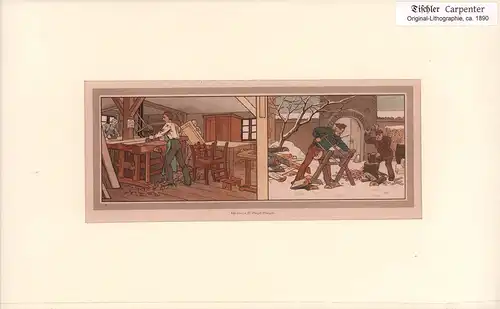 Tischler | Carpenter. Original-Chromolithographie. 