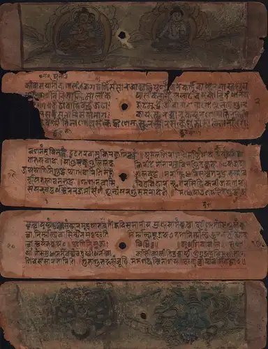 Tibetanischer Gebetsfächer. 28 lose Blätter. 