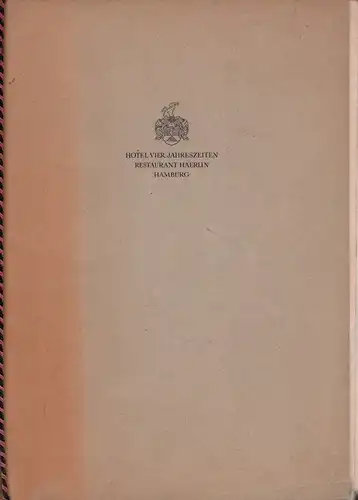 Hotel Vier Jahreszeiten Hamburg. Kleinkonvolut zur Wiedereröffnung des Hotels am 4. April 1952. 