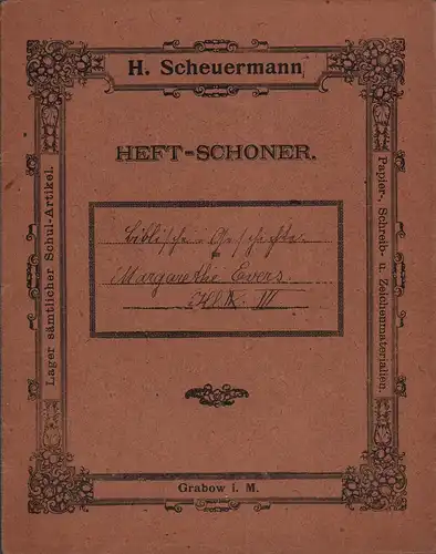 Schulheft der Margarethe Evers. Schreibheft "Biblische Geschichte". 