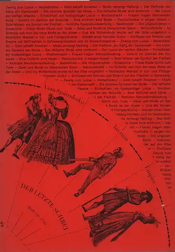 Der letzte Schrei. Eine Modeausstellung der Hamburger Museen für Schüler und Erwachsene. Museum für Kunst und Gewerbe Hamburg 1. Dezember 1976 bis 6. März 1977...