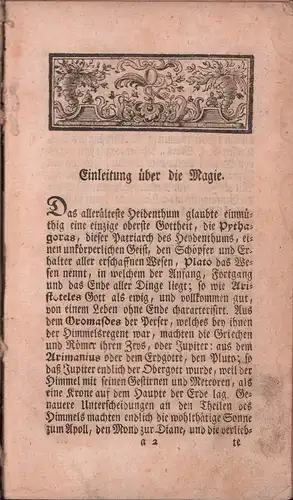 Halle, Johann Samuel: Magie, oder die Zauberkräfte der Natur, so auf den Nutzen, und die Belustigung angewandt worden. THEIL 1 (von 4) apart. 