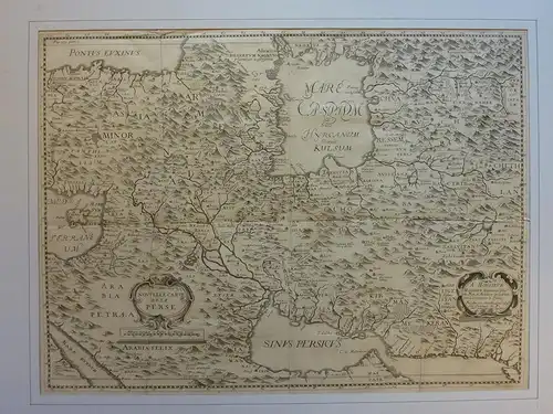Nouvelle carte de la Perse. [Landkarte Persien]. Kupferstich von D.P. Mit Titel- u. Widmungskartusche sowie Meilenzeiger