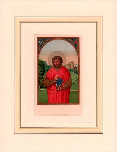 S. Bartholomaeus, Apost. [St. Bartholomaeus, Apostel]. Mittelalterliche Miniatur in Faksimile