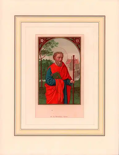 S. Barnabas, Apost. [St. Barnabas, Apostel]. Mittelalterliche Miniatur in Faksimile