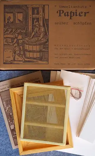 Umweltschutz Papier selber schöpfen. Grundausrüstung für den Heim- + Schulgebrauch. 