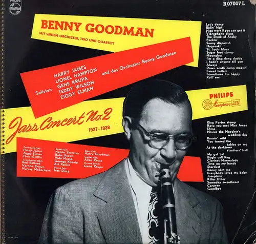 Benny Goodman mit seinem Orchester, Trio und Quartett. Jazz Concert No.2 1937-1938. 2 Vinyl LPs L33 1/3