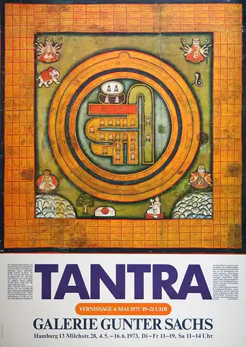Tantra. Ausstellungsplakat Galerie Gunter Sachs, Hamburg 13, Milchstr.28