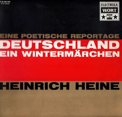 Heine, Heinrich: Deutschland, ein Wintermärchen. (Eine Poetische Reportage, 1-4). 