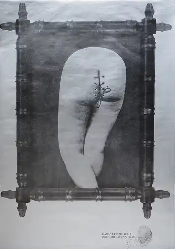 Collage [Ohne Titel]. Plakat im Schwarz-auf-Silber-Druck, Stepán, Bohumil
