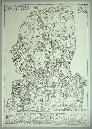 Lichtenberg. Eigene physiognomische Studien [Lichtenberg Bilderbogen]. Plakat in Zinkografie, Janssen, Horst (1929-1995)