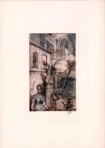 Kolorierte Original-Radierung ohne Titel, Rieder, Peter