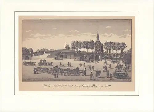Der Zeughausmarkt und das Millern-Thor um 1700. Zinkographie