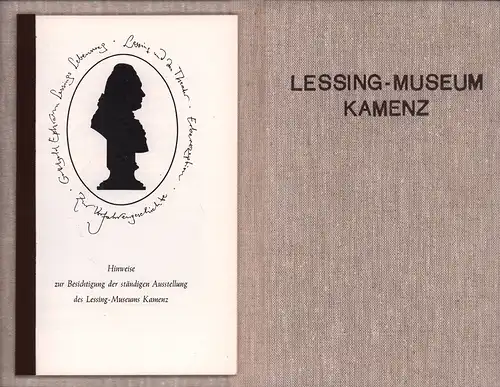 Lessing-Museum Kamenz. Sammelmappe mit 3 kleinen Publikationen u. 2 farb. Ansichtskarten. 