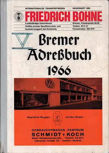 Bremer Adressbuch 1966. Neue Folge / JG. 83. 