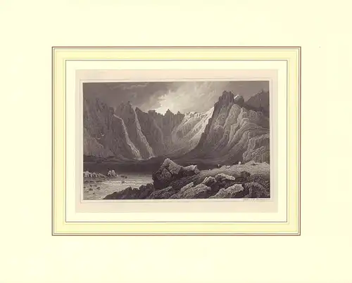 Lyn-Jdwal, in Wales. Stahlstich von I. G. Martini