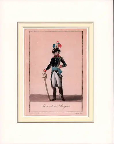 Général de Brigade. Kolorierte Aquatinta-Radierung von Alix nach einer Zeichnung von Garnerey, Alix, [P.-M.] / Garnerey [J.-F.]