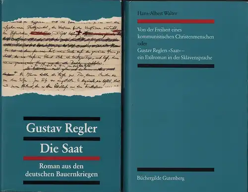 Regler, Gustav: Die Saat. Roman aus den deutschen Bauernkriegen (+ Kommentarband). 2 Bde. (= komplett)). 