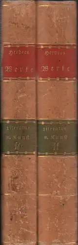 Herder, Johann Gottfried: Zur schönen Literatur und Kunst. Zehnter (und Eilfter) Theil [= Teil 10 u. 11]. 2 Bände. 