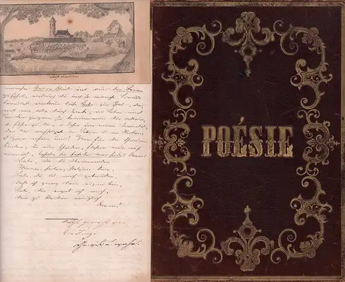 Leth, Elisabeth Hermina von (1826-1874): Poésie. ["Zum Andenken an den ii. August 1846. I: v W:"] Freundschaftsbuch der Hermina von Leth aus Sinsheim. Mit 3 hs. Beilagen. 