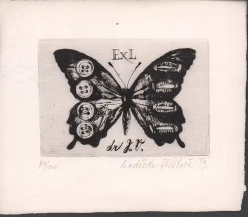 Pliskova, Nadezda: Exlibris. Mit Bleistift signiert. 