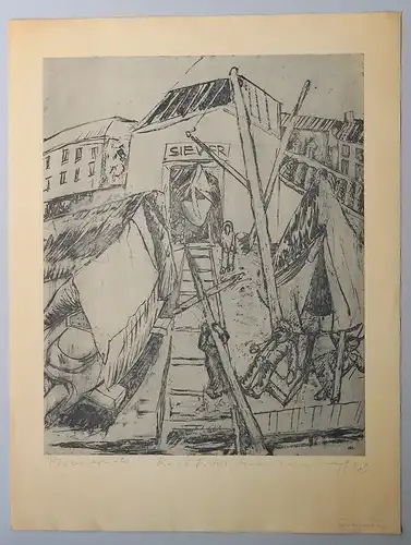 Winterlager. Radierung auf Büttenpapier. Probedruck, Zander, Rolf