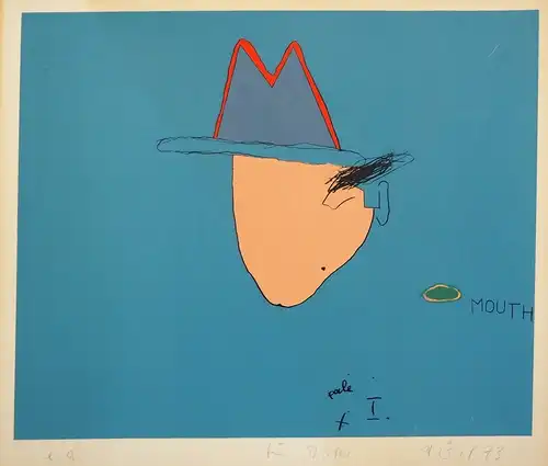 Pale I. Original-Farbsiebdruck [silk screen]. Épreuve d'artiste, Bötel, Hajo