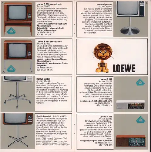 Loewe Präsentation '73. Gesamtprogramm 2. Halbjahr. 50 Jahre Loewe Opta GmbH. 