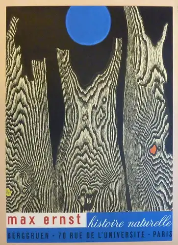 Forêt et Soleil / Der Bretterwald. Plakat zur Ausstellung Histoire Naturelle in der Galerie Berggruen, Paris. Farblithographie, in der Platte signiert (u. re.), Ernst, Max (1891 - 1976), Expressionist, Dadaist, Surrealist