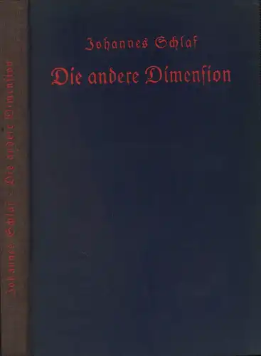 Schlaf, Johannes: Die andere Dimension. Erzählungen. 