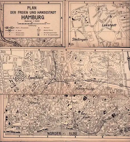 Plan der freien und Hansestadt Hamburg. 
