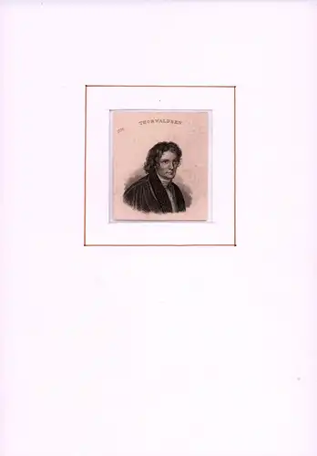 PORTRAIT Bertil Thorwaldsen. (1770 Kopenhagen - 1844 ebenda. Bildhauer). Brustbild im Halbprofil. Stahlstich, Thorwaldsen, Bertil