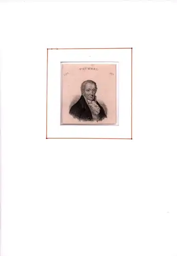 PORTRAIT Moritz August von Thümmel. (1738 Schönfeld bei Leipzig - 1817 Coburg. Schriftsteller). Brustbild im Halbprofil. Stahlstich, Thümmel, Moritz August von