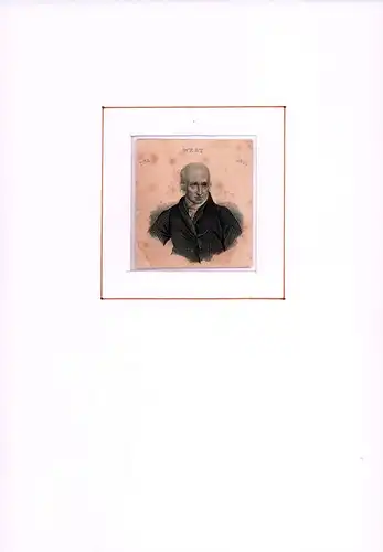 PORTRAIT Benjamin West. Brustbild en face. Stahlstich, West, [Benjamin]
