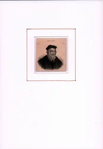 PORTRAIT John Wyclif. Brustbild im Dreiviertelprofil. Stahlstich, Wiclef, [John Wyclif]